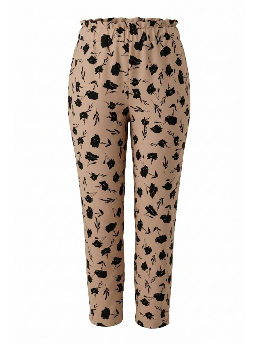 Jules & Leopold Womens Small Tan Floral Jogger Pants Pull On Elastic Waist NWT